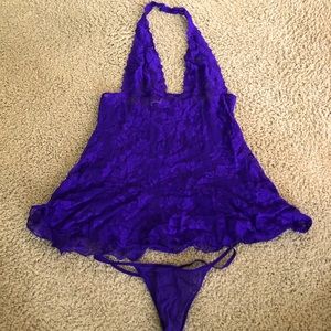 Victoria’s Secret violet lace babydoll set L